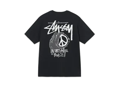 Stussy PEACE HAND PIGMENT DYED TEE "Black"