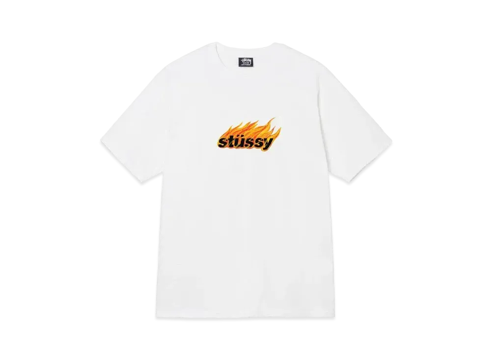 Stussy FLAMES TEE "White"