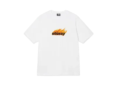 Stussy FLAMES TEE "White"