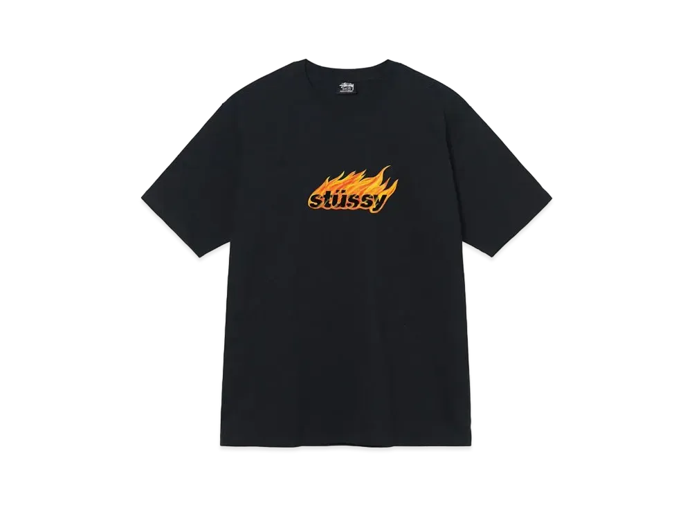 Stussy FLAMES TEE "Black"