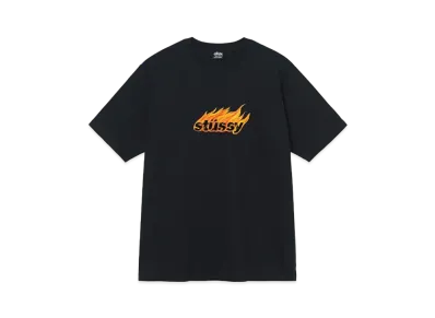 Stussy FLAMES TEE "Black"