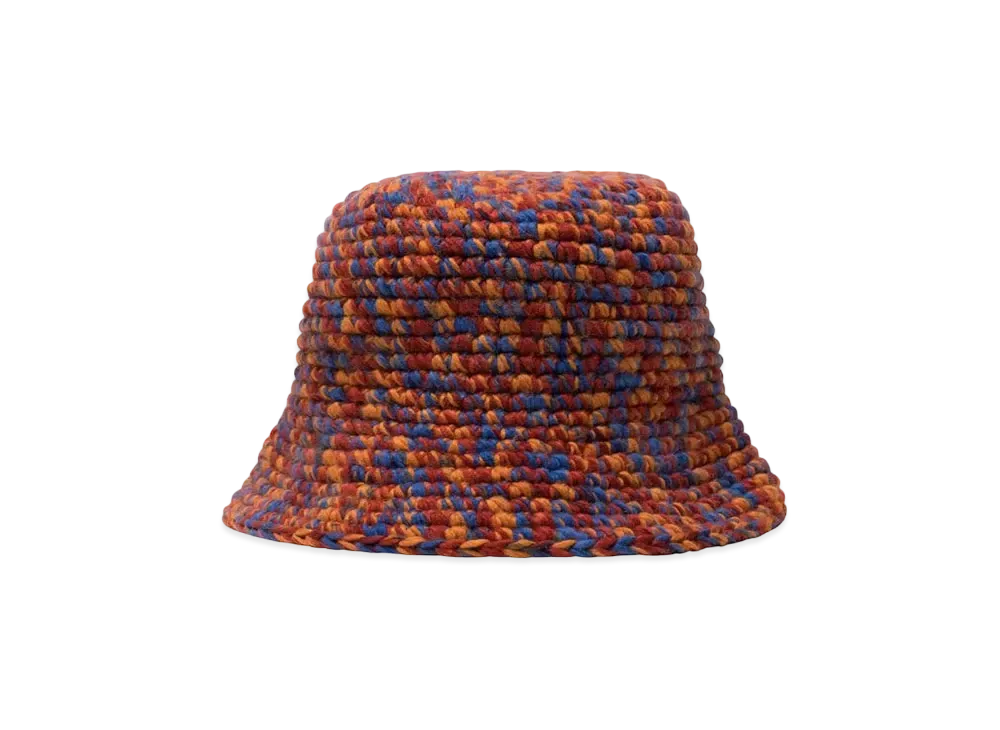 Stussy MELANGE YARN KNIT BUCKET HAT "Orange"
