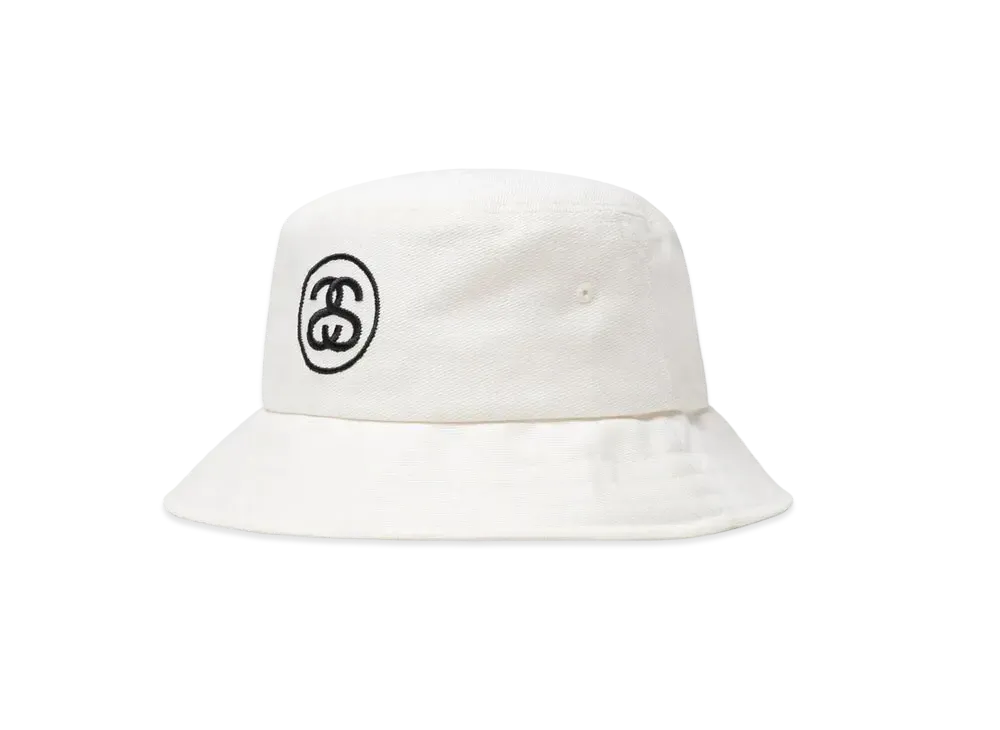 Stussy SS LINK DEEP BUCKET HAT "White"