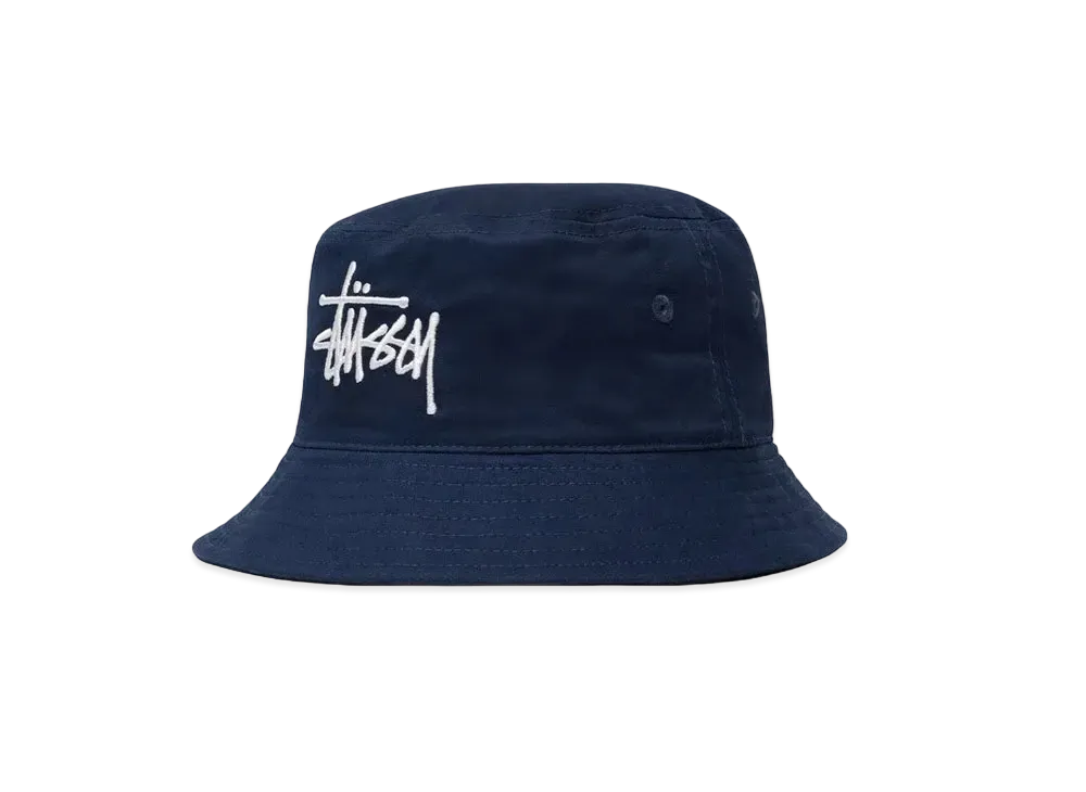 Stussy BRUSHED BIG BASIC BUCKET HAT "Navy"