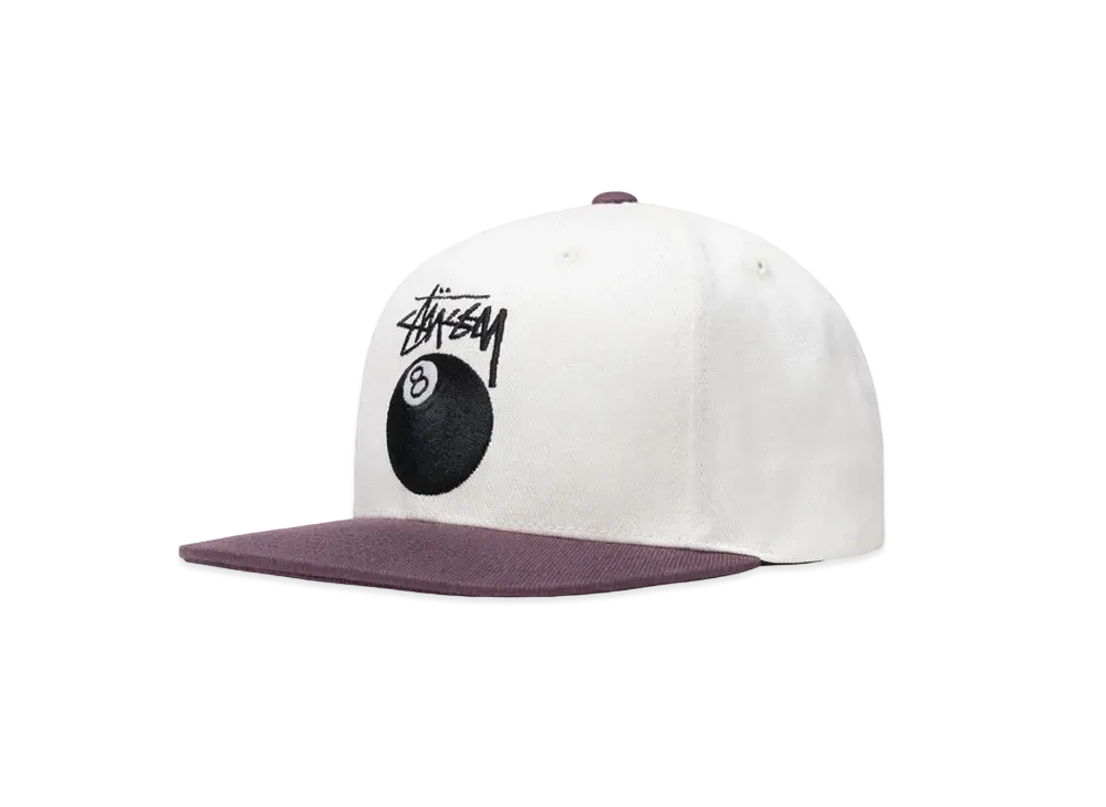 Stussy TWILL STOCK 8 BALL CAP "White"