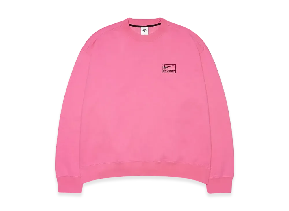 Stussy x Nike NRG Washed Fleece Crew (Asia Size) "Pink" DO5311-670