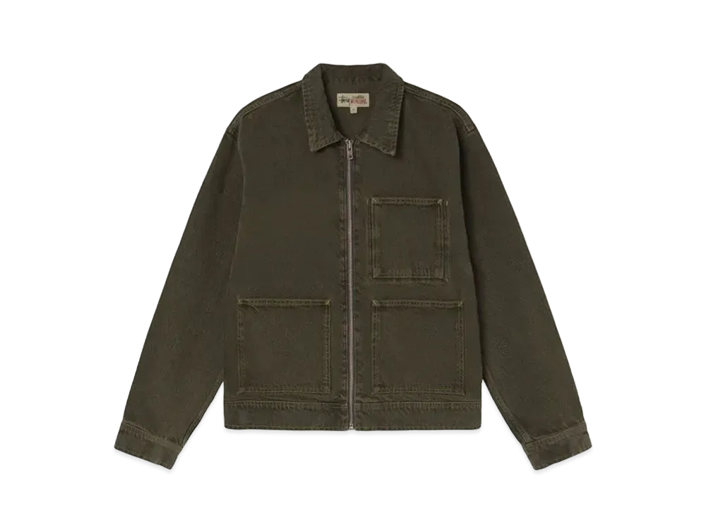 Stussy Denim Zip Work Jacket "Olive"