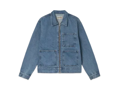 Stussy Denim Zip Work Jacket "Washed Blue"