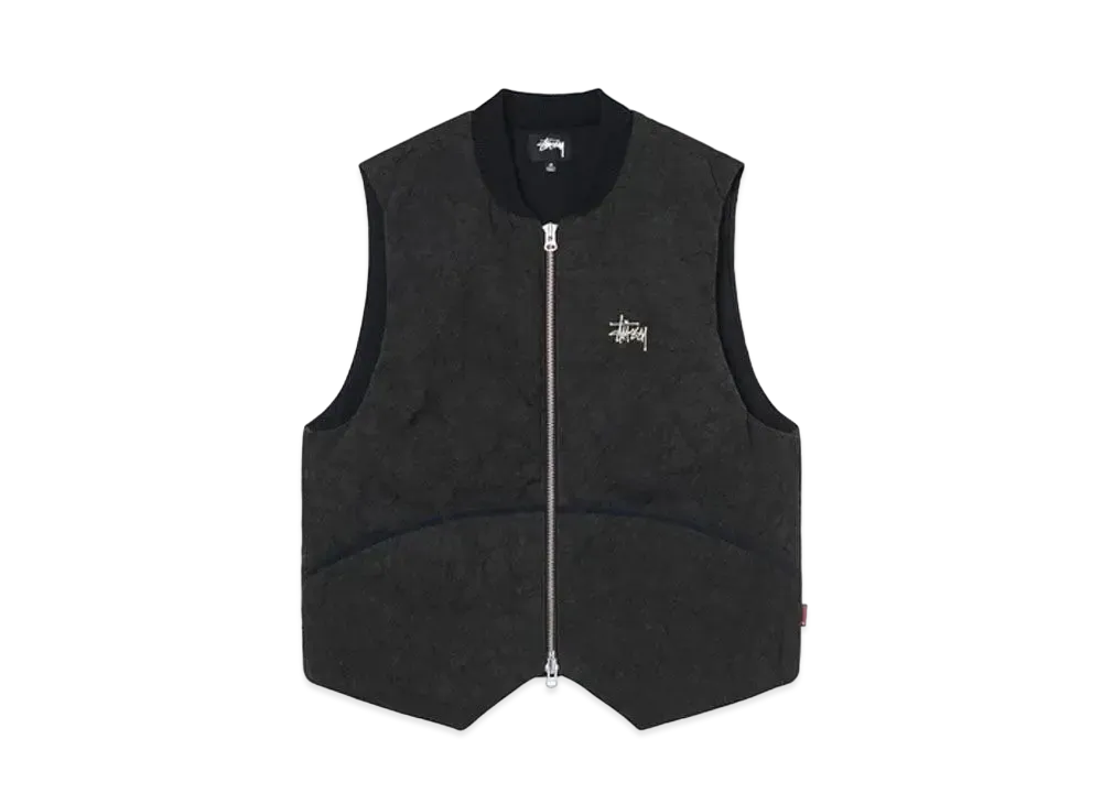 ステューシー ウォッシュド キャンバス プリマロフト ベスト "ブラック"