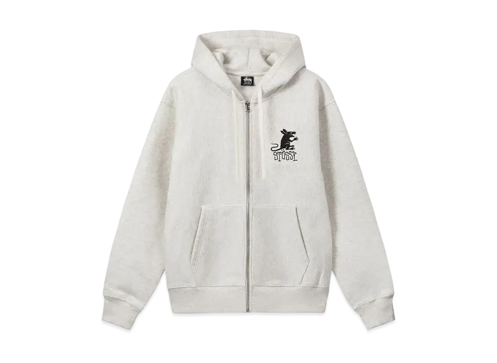 Stussy Rat Zip Hoodie "Ash Heather"