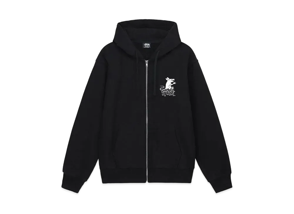 Stussy Rat Zip Hoodie "Black"