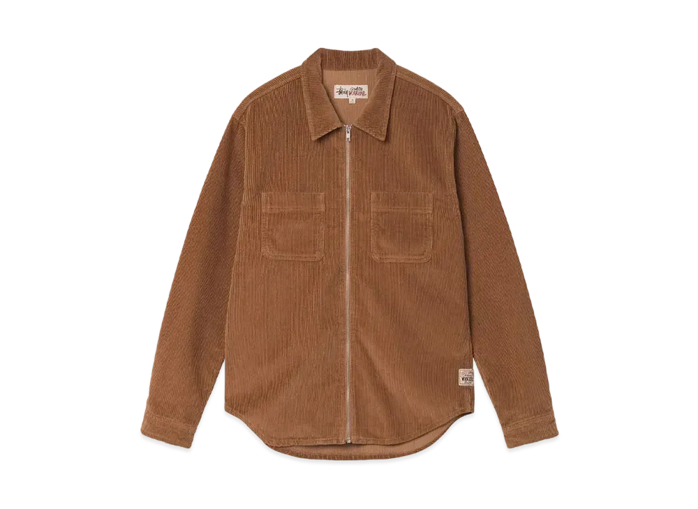 Stussy Wide Wale Cord Zip Shirt "Copper"