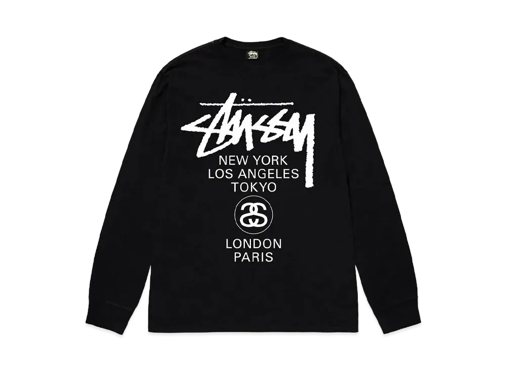 ステューシー ワールド ツアー LS Tシャツ "ブラック" 3993713