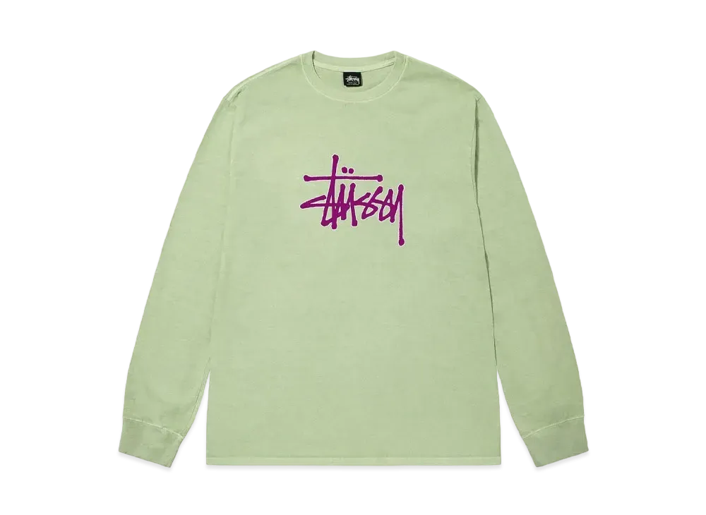 Stussy Outlined Pigment Dyed LS Tee "Sage"