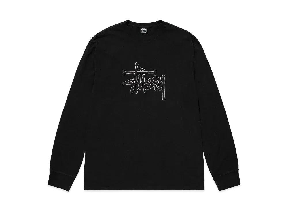 Stussy Outlined Pigment Dyed LS Tee "Black"