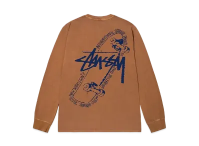 Stussy Skate Posse Pigment Dyed LS Tee "Almond"