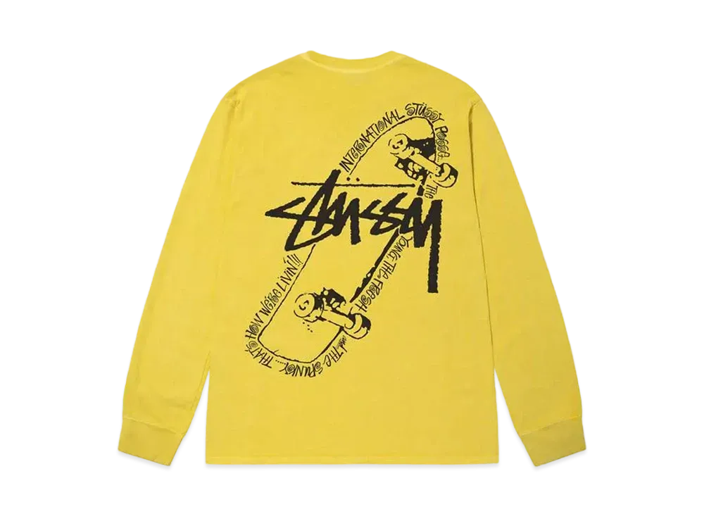 Stussy Skate Posse Pigment Dyed LS Tee "Butter"