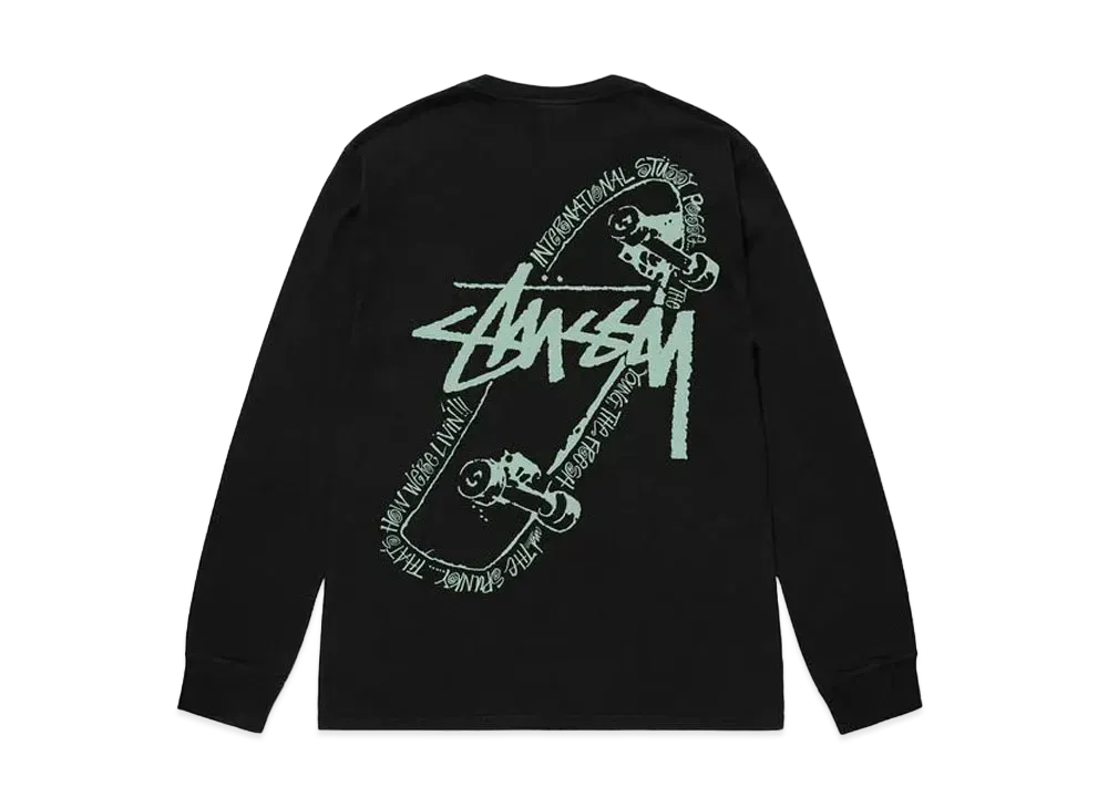Stussy Skate Posse Pigment Dyed LS Tee "Black"