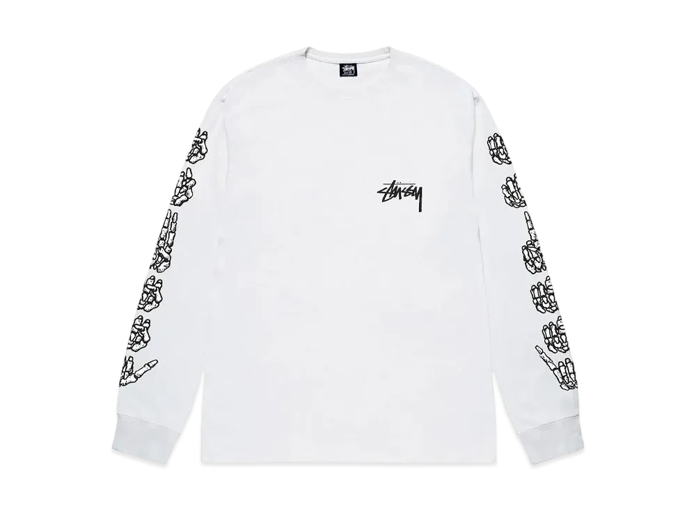 Stussy Hands LS Tee "White"