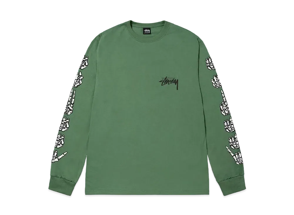 Stussy Hands LS Tee "Olive"