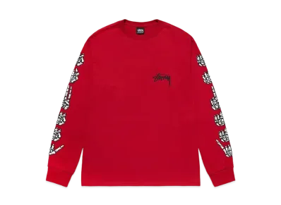 Stussy Hands LS Tee "Dark Red"