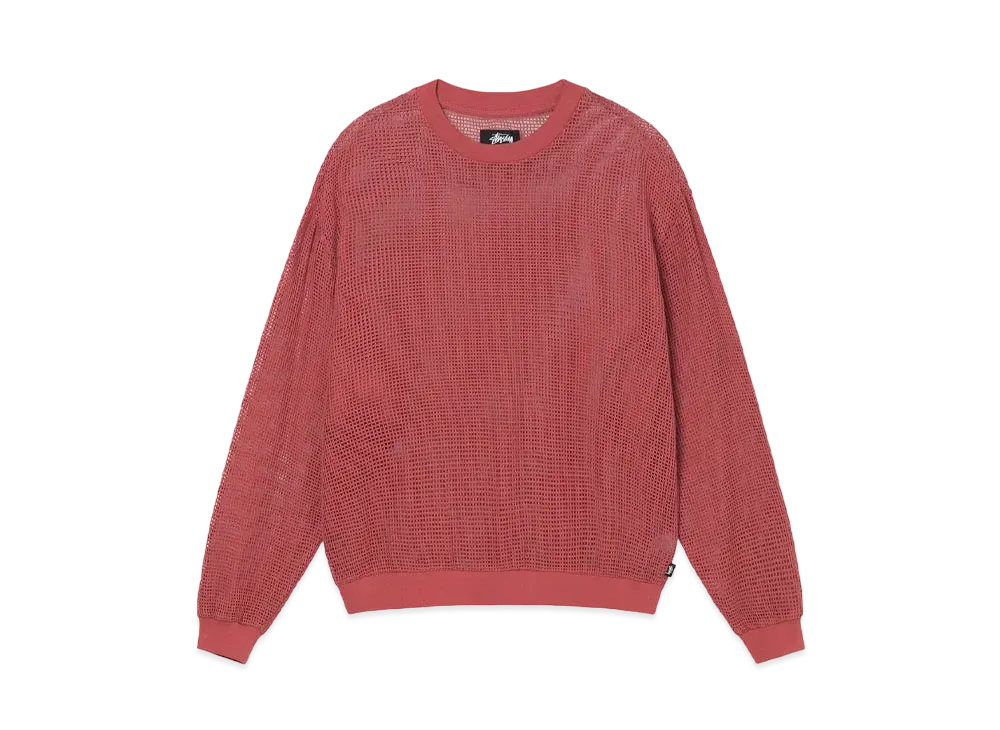 Stussy Cotton Mesh LS Crew "Brick"