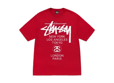 Stussy World Tour Tee "Dark Red" (22FW)