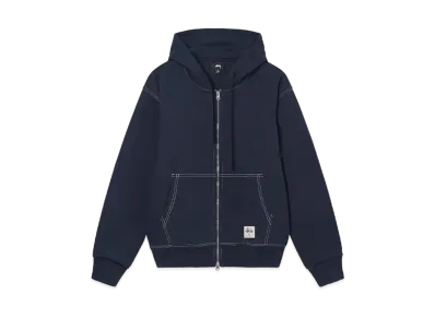 Stussy Double Face Label Zip Hoodie "Navy"