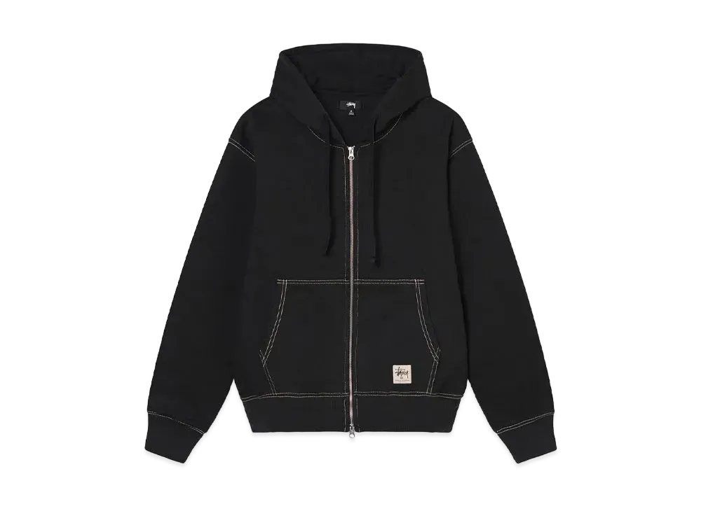 Stussy Double Face Label Zip Hoodie "Black"