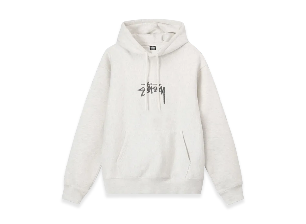 Stussy Stock Logo Applique Hoodie "Ash Heather/Silver"