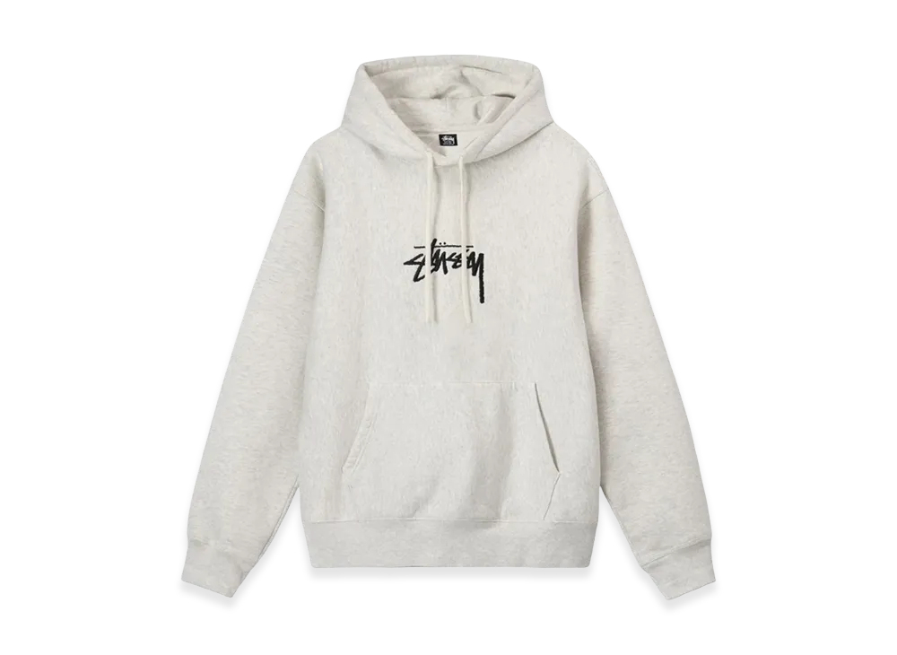 Stussy Stock Logo Applique Hoodie "Ash Heather/Black"