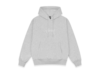 Stussy Stock Logo Applique Hoodie "Ash Heather White"