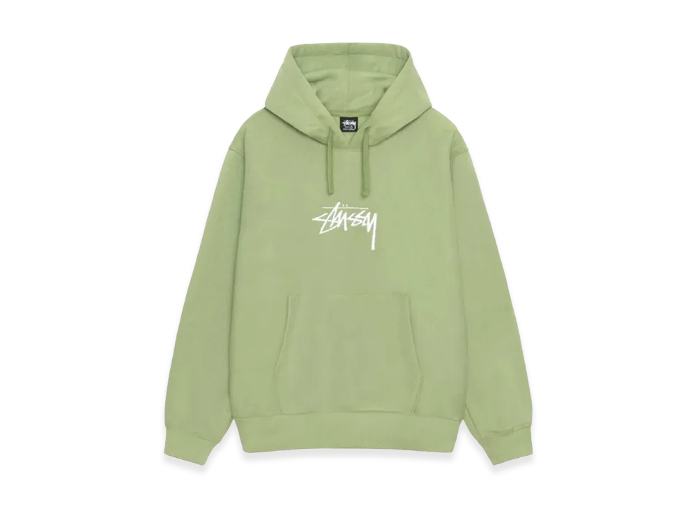 Stussy Stock Logo Applique Hoodie "Moss/White"