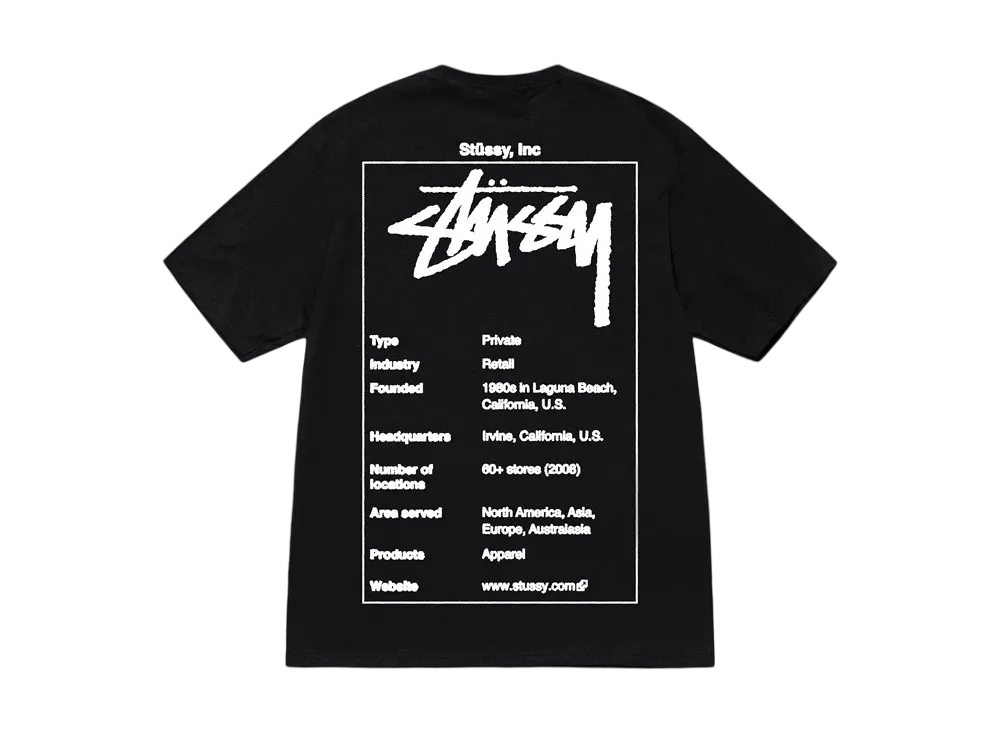 ステューシー ウィキ Tシャツ "ブラック"