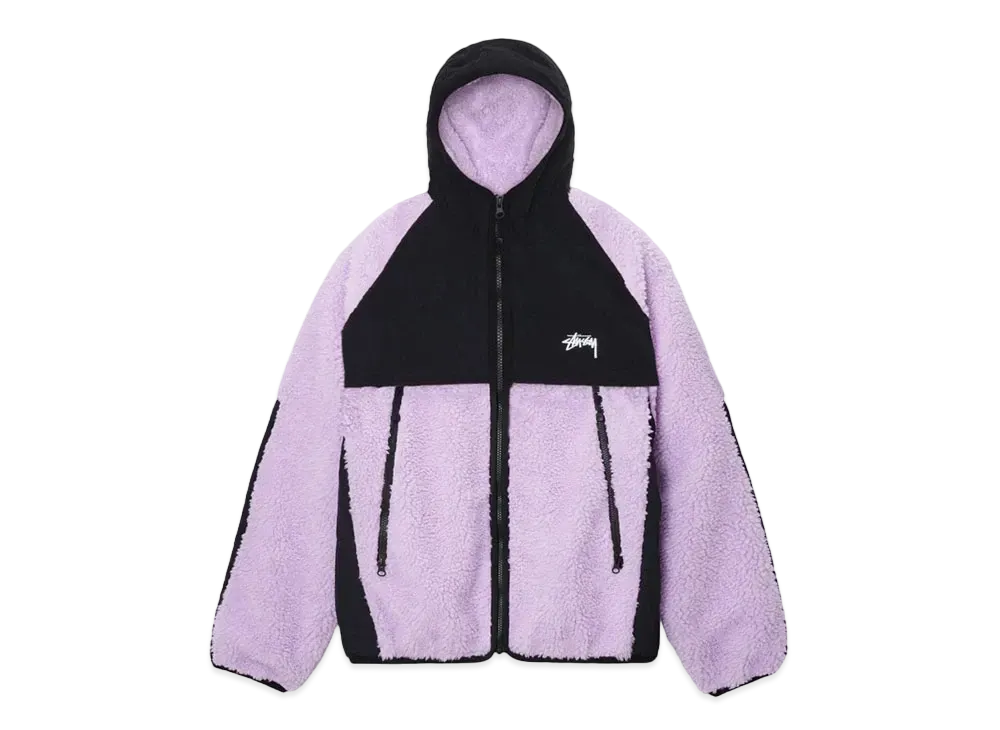 Stussy Sherpa Paneled Hooded Jacket "Lavender"