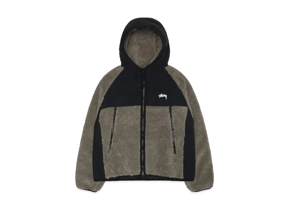 Stussy Sherpa Paneled Hooded Jacket "Stone"