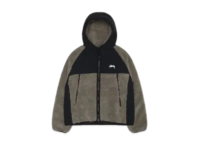 Stussy Sherpa Paneled Hooded Jacket "Stone"