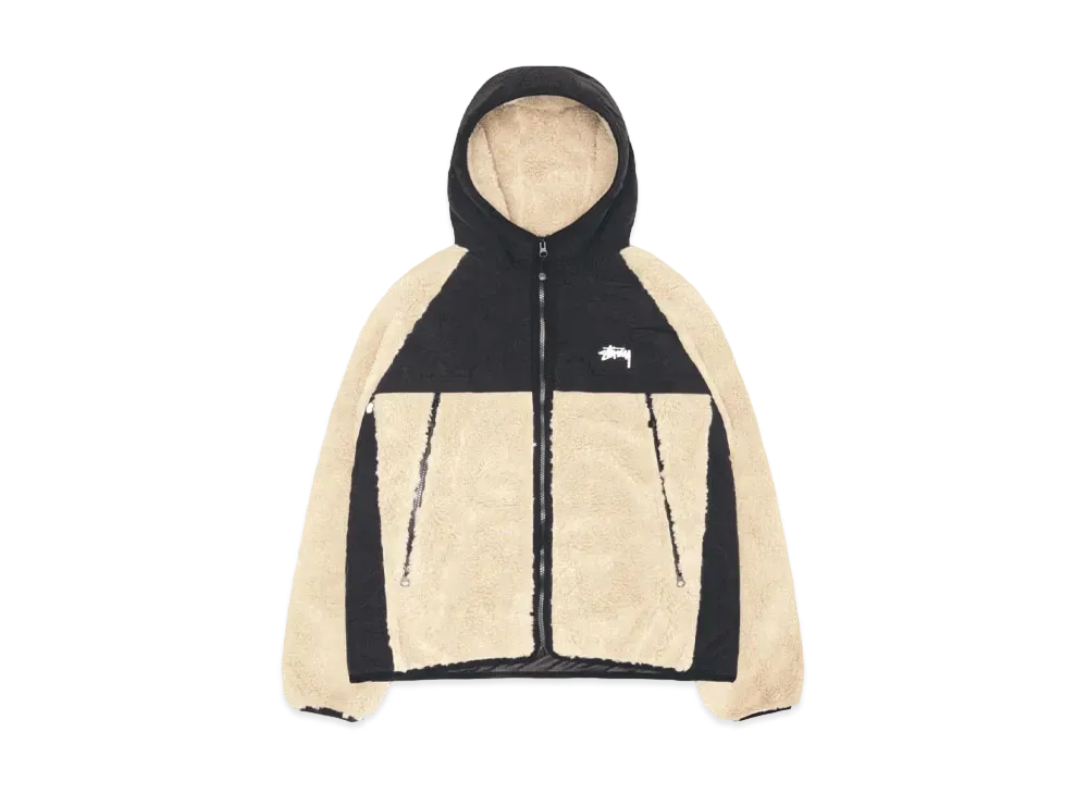 Stussy Sherpa Paneled Hooded Jacket "Beige"