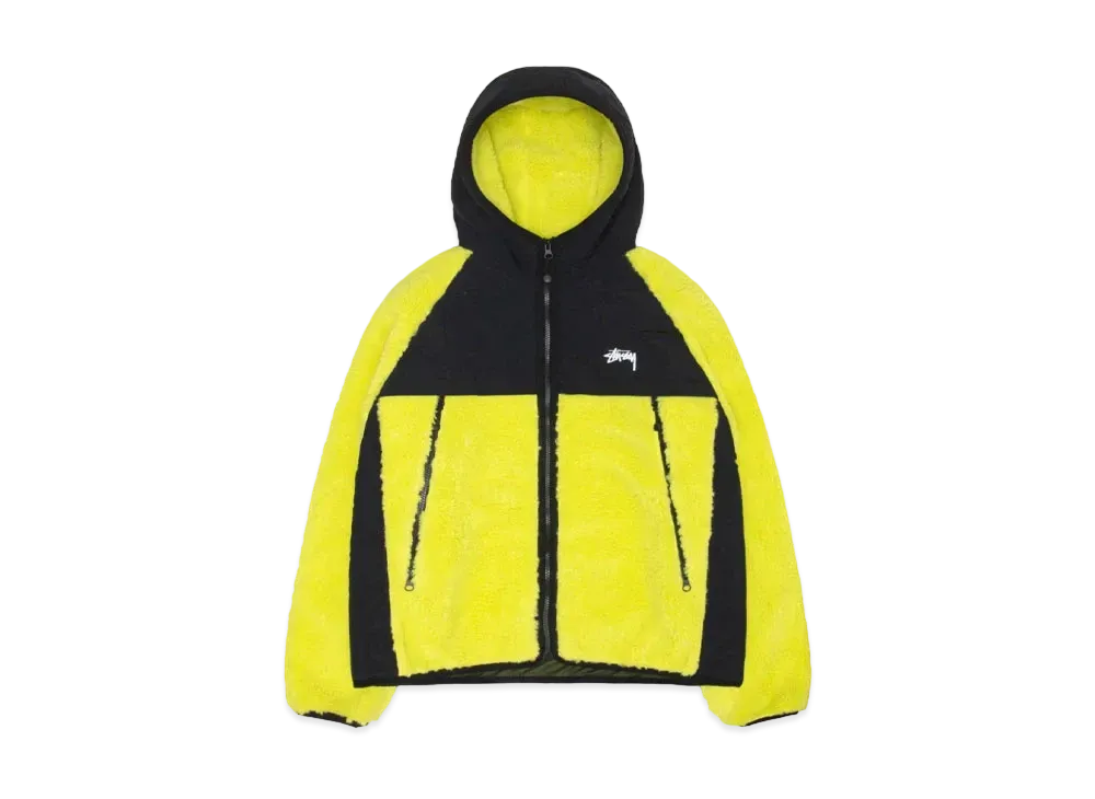 Stussy Sherpa Paneled Hooded Jacket "Lime"