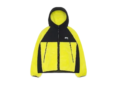Stussy Sherpa Paneled Hooded Jacket "Lime"
