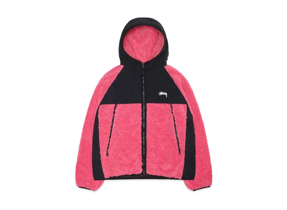 Stussy Sherpa Paneled Hooded Jacket "Pink"
