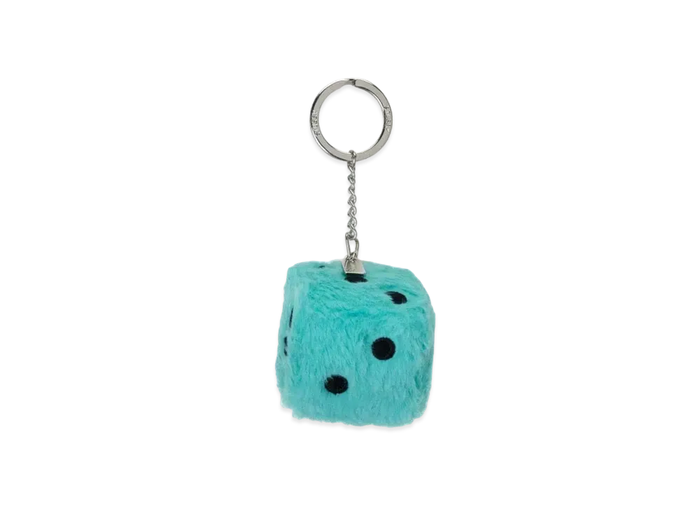 Stussy Fuzzy Dice Keychain "Teal"