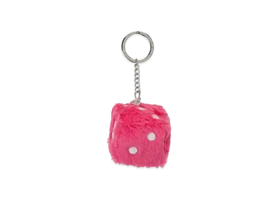 Stussy Fuzzy Dice Keychain "Pink"