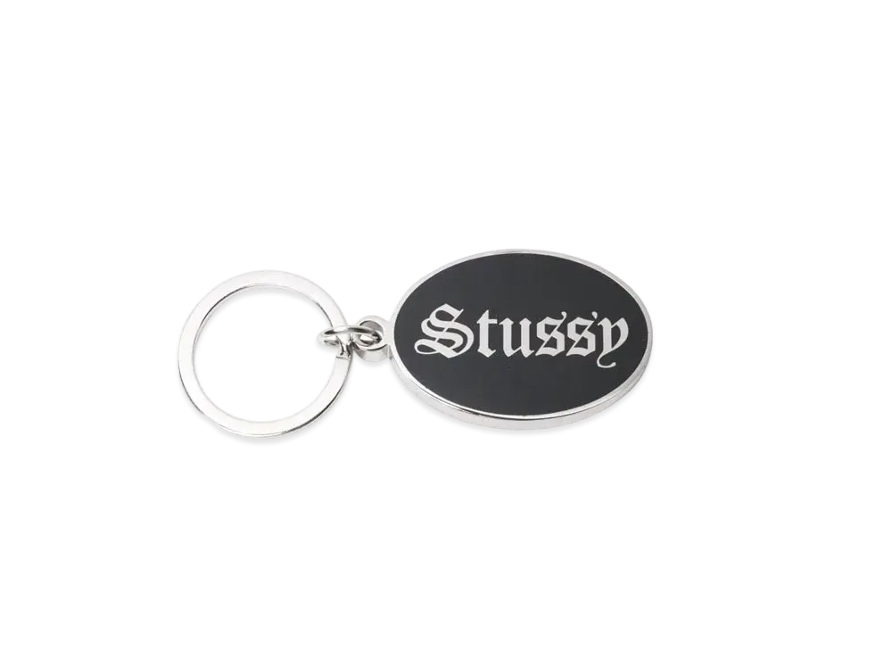 Stussy O.E. Badge Keychain "Black"