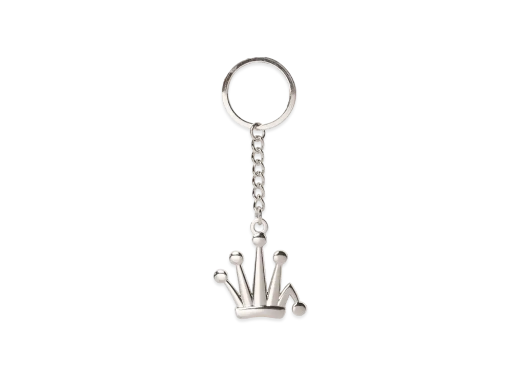 Stussy Metal Bent Crown Keychain "Silver"