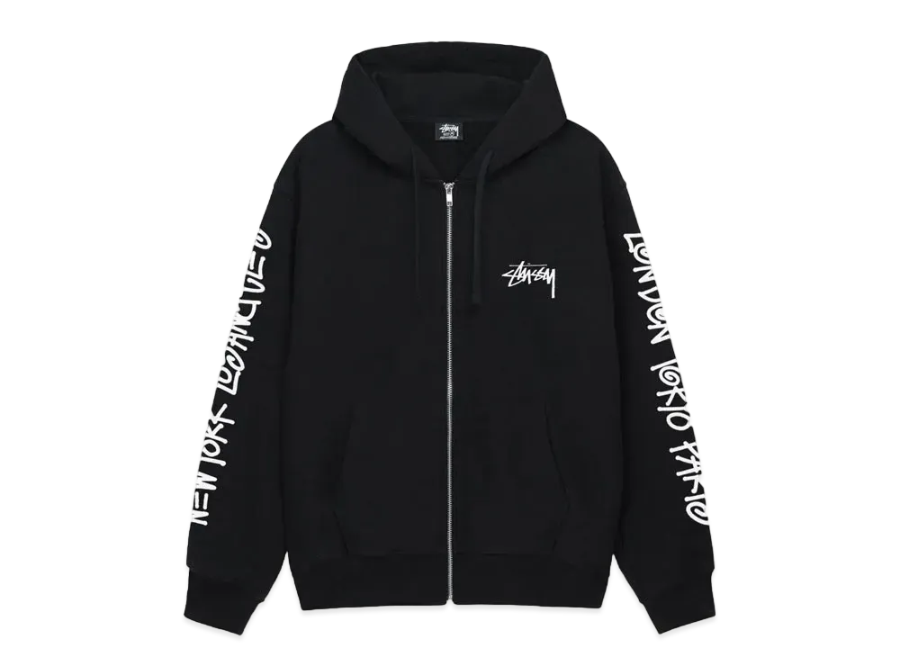 Stussy Big Cities Zip Hoodie "Black "