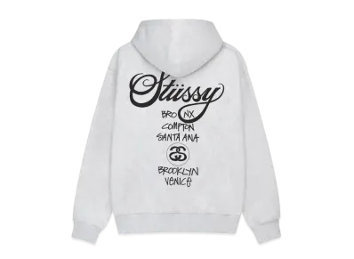 Stussy World Tour Zip Hoodie "Ash Heather"