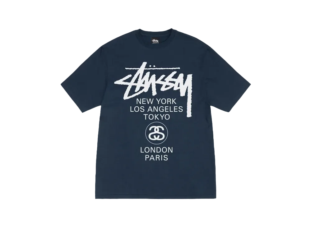 Stussy World Tour Tee "Navy"