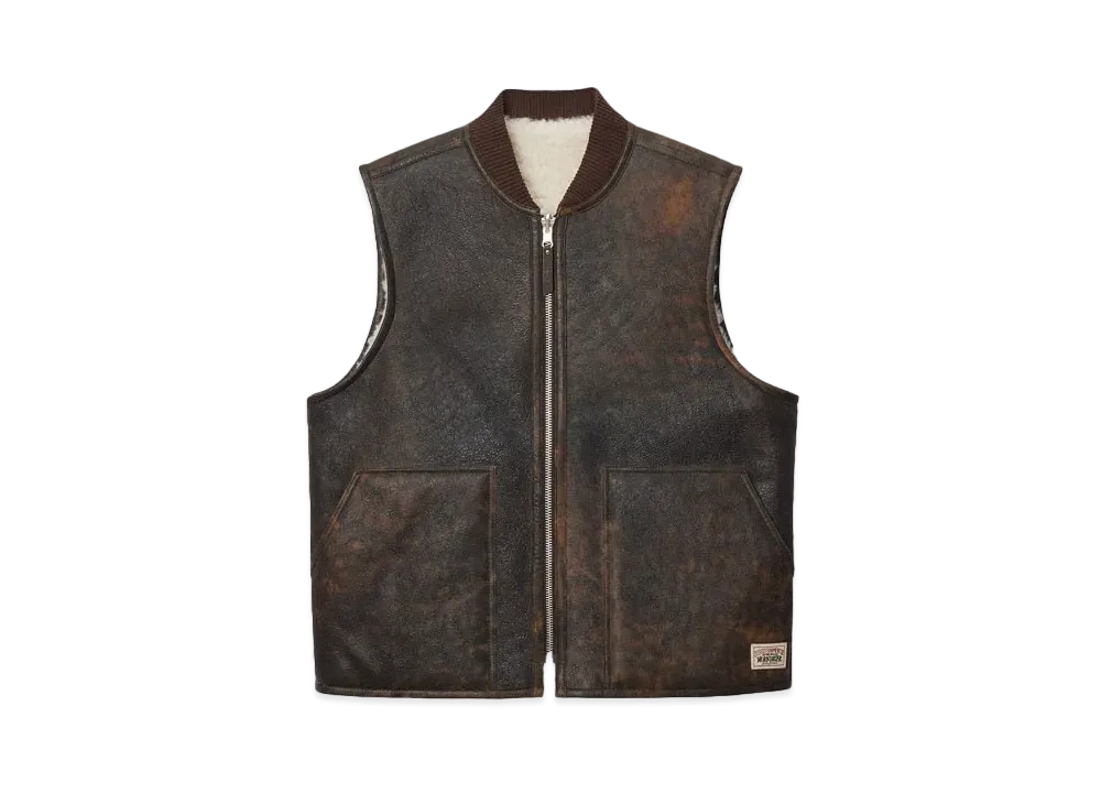 Stussy Reversible Shearling Workgear Vest "Brown"