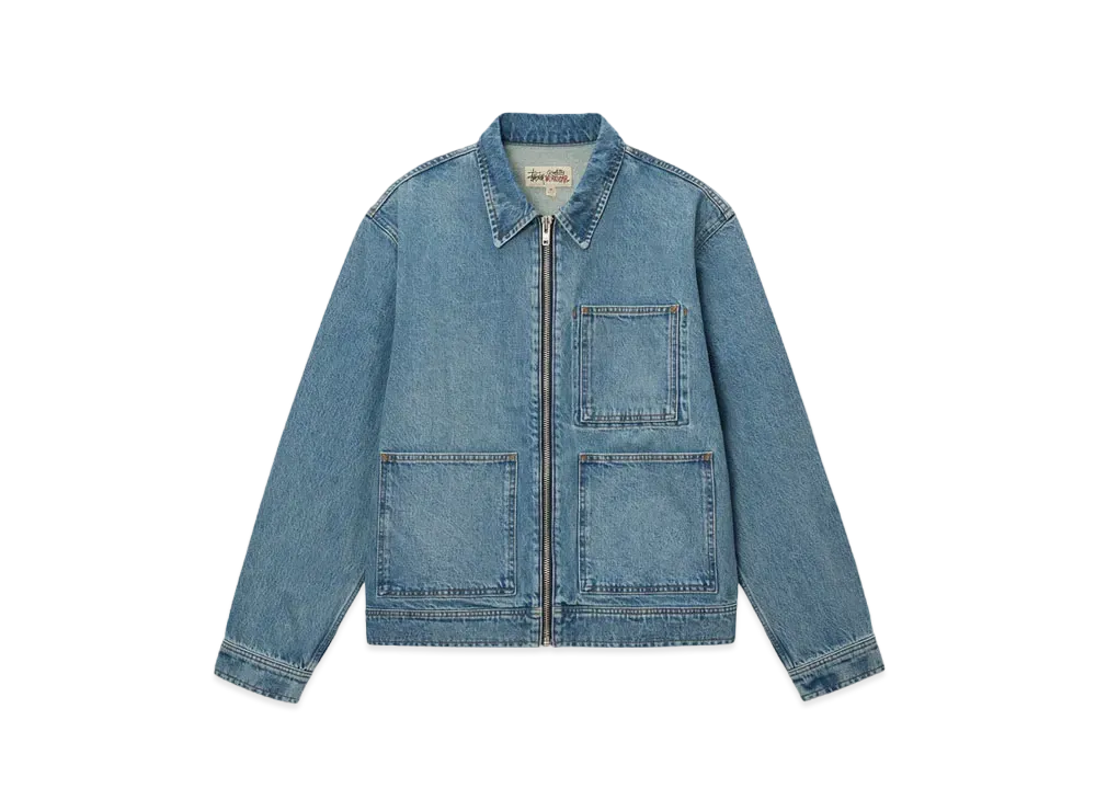 Stussy Zip Work Jacket Denim "Washed Blue"